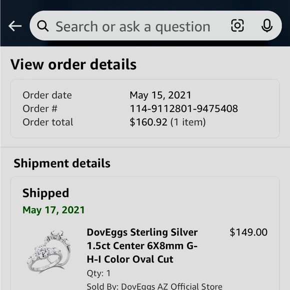 Moissanite Ring 925 silver 1.5 ct - Picture 6 of 6